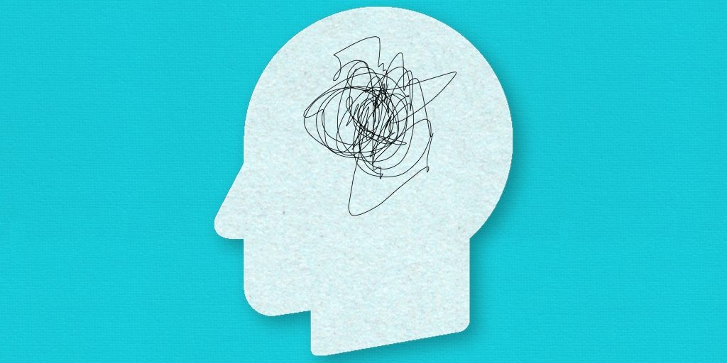 paper head with confusion,problems concept