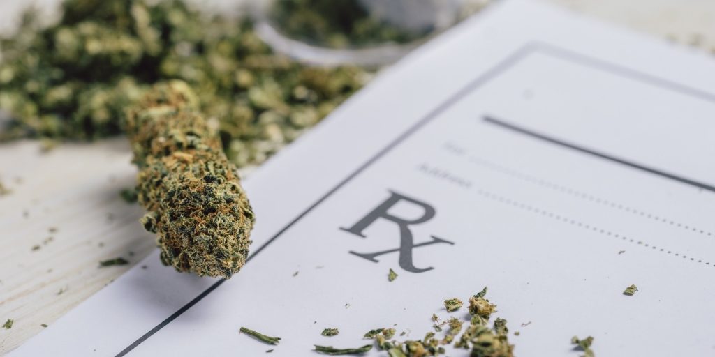 Medical marijuana on the table