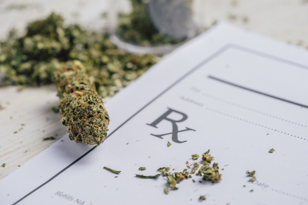 Medical marijuana on the table