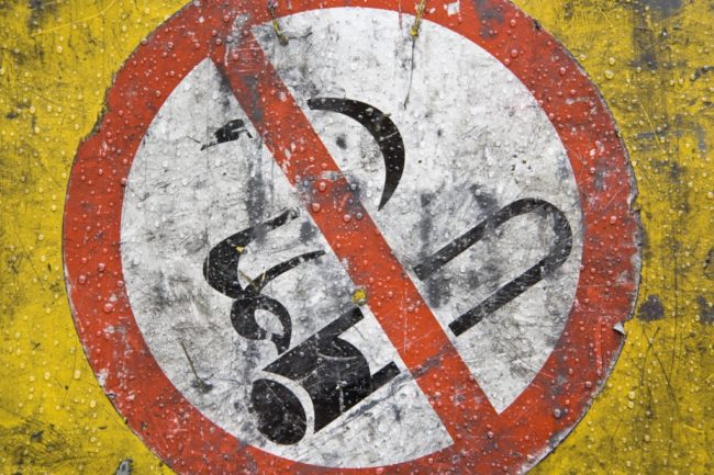 Sign prohibiting smoking